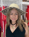 Leopard Wide Brim Foldable Sun Hat
