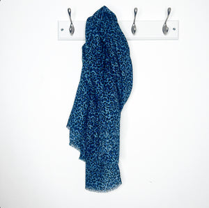 Blue Small Animal Print Scarf