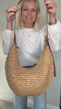 Afbeelding in Gallery-weergave laden, Preorder for dispatch w/c 31/3 - Beige &amp; Tan Raffia Swing Bag
