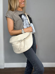 Preorder for dispatch w/c 17/3  - Cream XL Crossbody Bum Bag