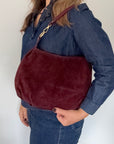 Burgundy Suede Crossbody/ Shoulder Bag