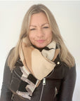 Black & Camel Retro Print Blanket Scarf