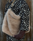 Beige Faux Fur Shoulder/ Crossbody Bag