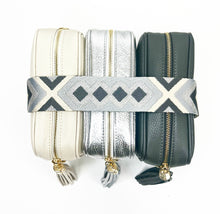 Load image into Gallery viewer, Grey &amp; Silver Mix Woven Bag Strap - Gold Hardware
