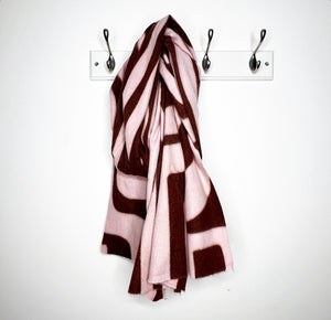 Burgundy & Pink Geometric Scarf