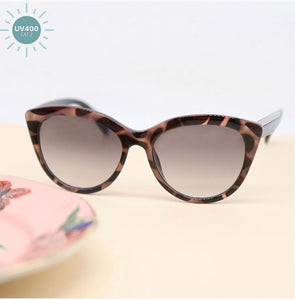 Grey & Taupe Cat-Eye Tortoiseshell Sunglasses