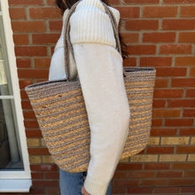 Load image into Gallery viewer, Taupe Cotton Tote/ Beach Bag
