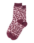 Burgundy & Pink Leopard Socks