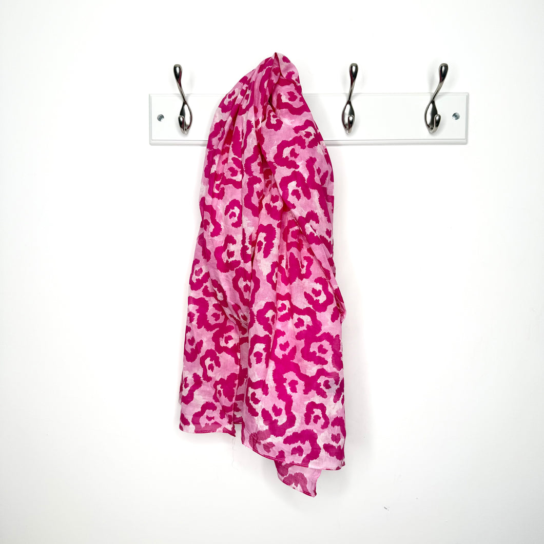 Pink Mix Leopard Print Scarf