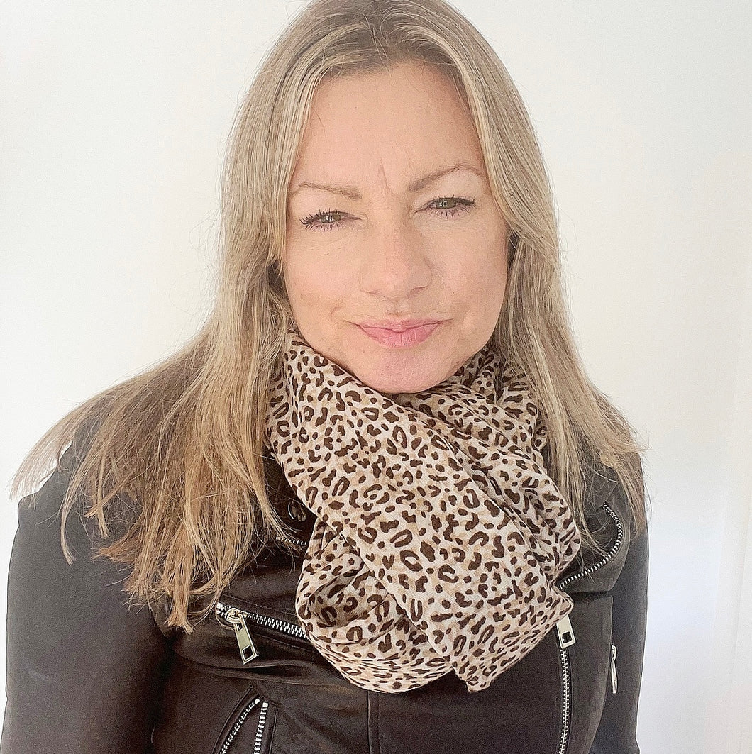 Stone Small Animal Print Scarf