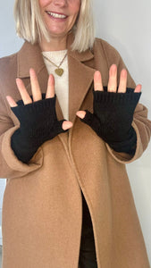 Black Fingerless Mittens