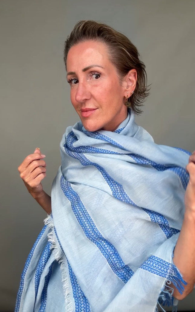 Blue Stripe Scarf