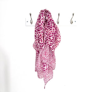 Raspberry Mix Animal Print Scarf