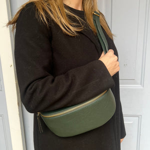 Large Dark Green Crossbody/ Waist Bag