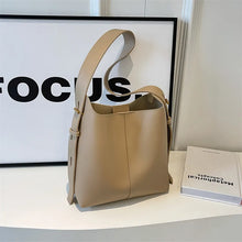 Load image into Gallery viewer, Light Taupe PU Leather Tote Bag
