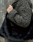 Black Faux Fur Shoulder/ Crossbody Bag