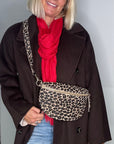Suede Large Leopard Crossbody/ Waist Bag