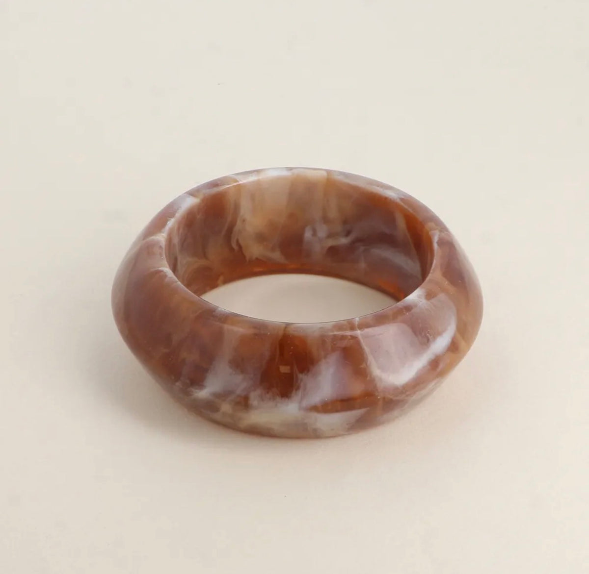 Brown Mix Chunky Shaped Resin Bangle