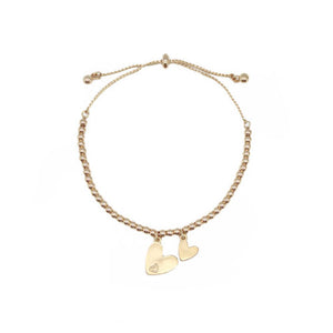 Gold Heart Adjustable Bracelet