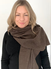 Load image into Gallery viewer, Brown Plain Blanket Scarf
