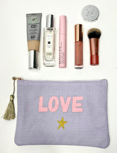 Lilac LOVE Make Up Bag