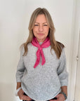 Pink Knitted Triangle Scarf/ Necktie