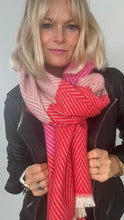 Laden Sie das Bild in den Galerie-Viewer, Preorder for dispatch w/c 30/9 - Red &amp; Pink Mix Stripe Blanket Scarf
