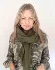 Khaki Plain Lightweight Scarf