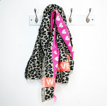 Load image into Gallery viewer, Black &amp; Cream WILD LOVE Animal Print Scarf
