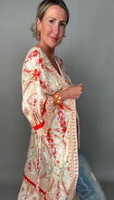Carregar imagem no visualizador da galeria, Orange &amp; Cream Print Kimono
