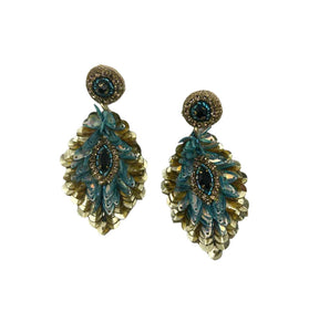 Peacock Feather Statement Earrings