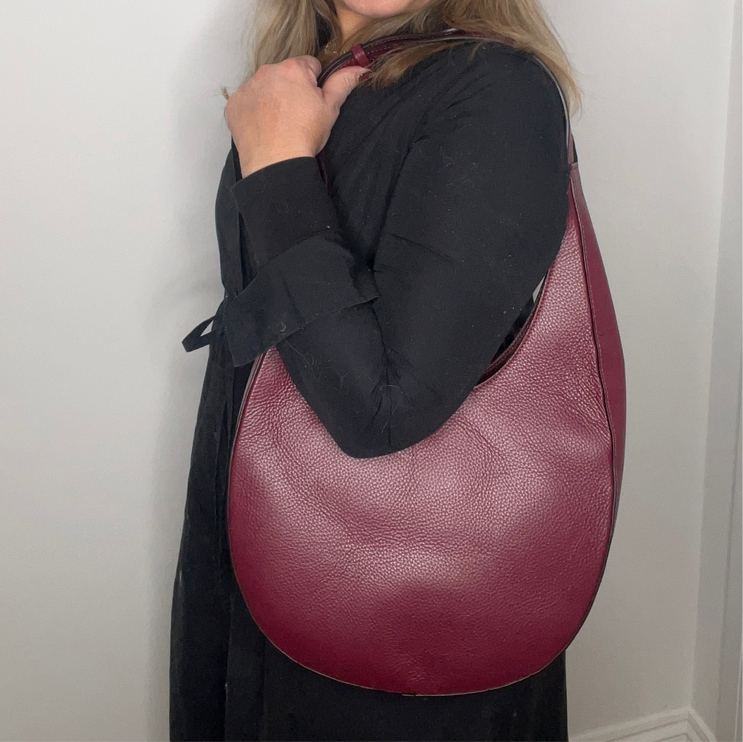 Burgundy Leather Shoulder Bag