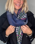 Blue Camo & Dogtooth Check Luxury Scarf
