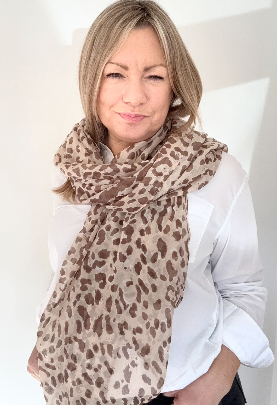 Mocha Mix Animal Print Scarf