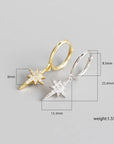 Gold Sparkly Star Hoop Huggies