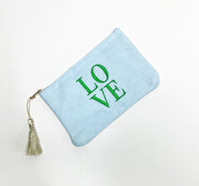 Carregar imagem no visualizador da galeria, Blue LOVE Small Make Up Bag
