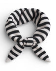 Black & Cream Stripe Knitted Triangle Scarf/ Necktie