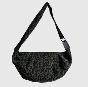 Khaki Leopard Print XL Crossbody Bum Bag