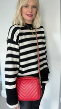Load image into Gallery viewer, Red Chevron Tassel Bag
