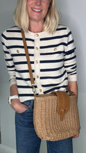 Load image into Gallery viewer, Tan &amp; Straw Crossbody Bag

