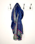 Blue Camo & Dogtooth Check Luxury Scarf