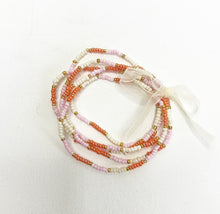 Carregar imagem no visualizador da galeria, Pink, Orange &amp; White Beaded Stretch Bracelets
