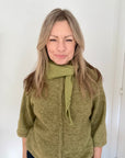 Sage Green Knitted Triangle Scarf/ Necktie