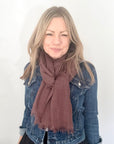 Chocolate Plain Lightweight Scarf