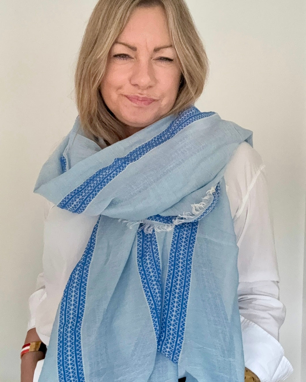 Blue Stripe Scarf