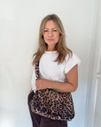 Leopard Fabric Crossbody/ Shoulder Bag