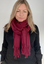 Load image into Gallery viewer, Burgundy Plain Blanket Scarf
