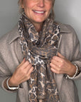 Preorder for dispatch w/c 27/10 - Taupe Animal Print Midweight Scarf