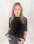 Black Faux Fur Trim Jumper