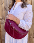 Burgundy Large Crossbody Bum Bag